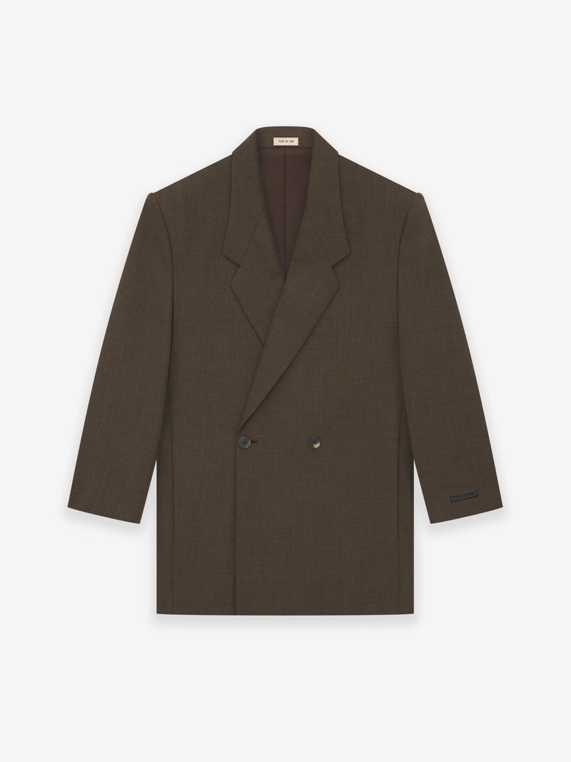 Wool Canvas Double Breasted Blazer 1