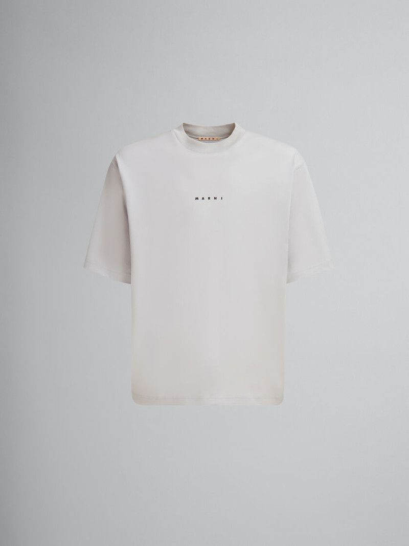 GREY ORGANIC COTTON T-SHIRT WITH MINI MARNI LOGO - 1