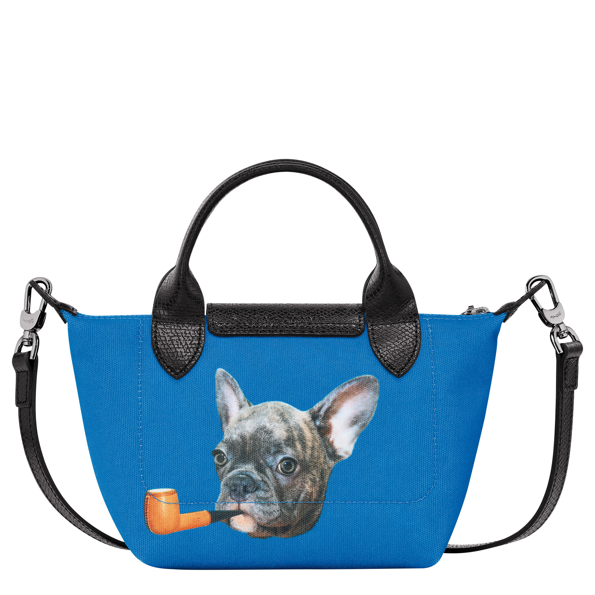 Longchamp Longchamp x ToiletPaper XS Handbag Blue Canvas REVERSIBLE