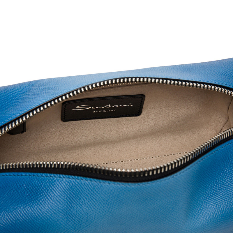 Light blue saffiano leather pouch 3
