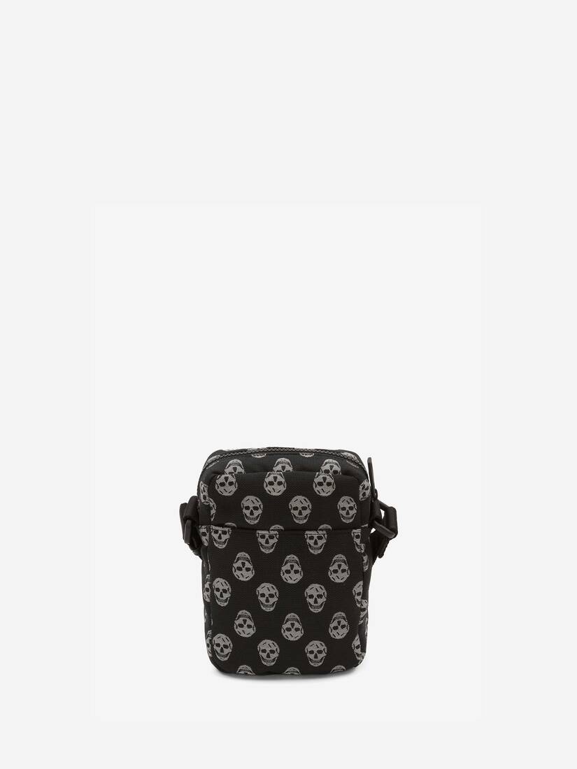 Biker Skull Urban Mini Messenger Bag in Black/off White - 3