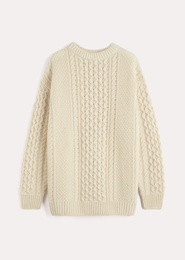 Chunky cable knit cream - 1