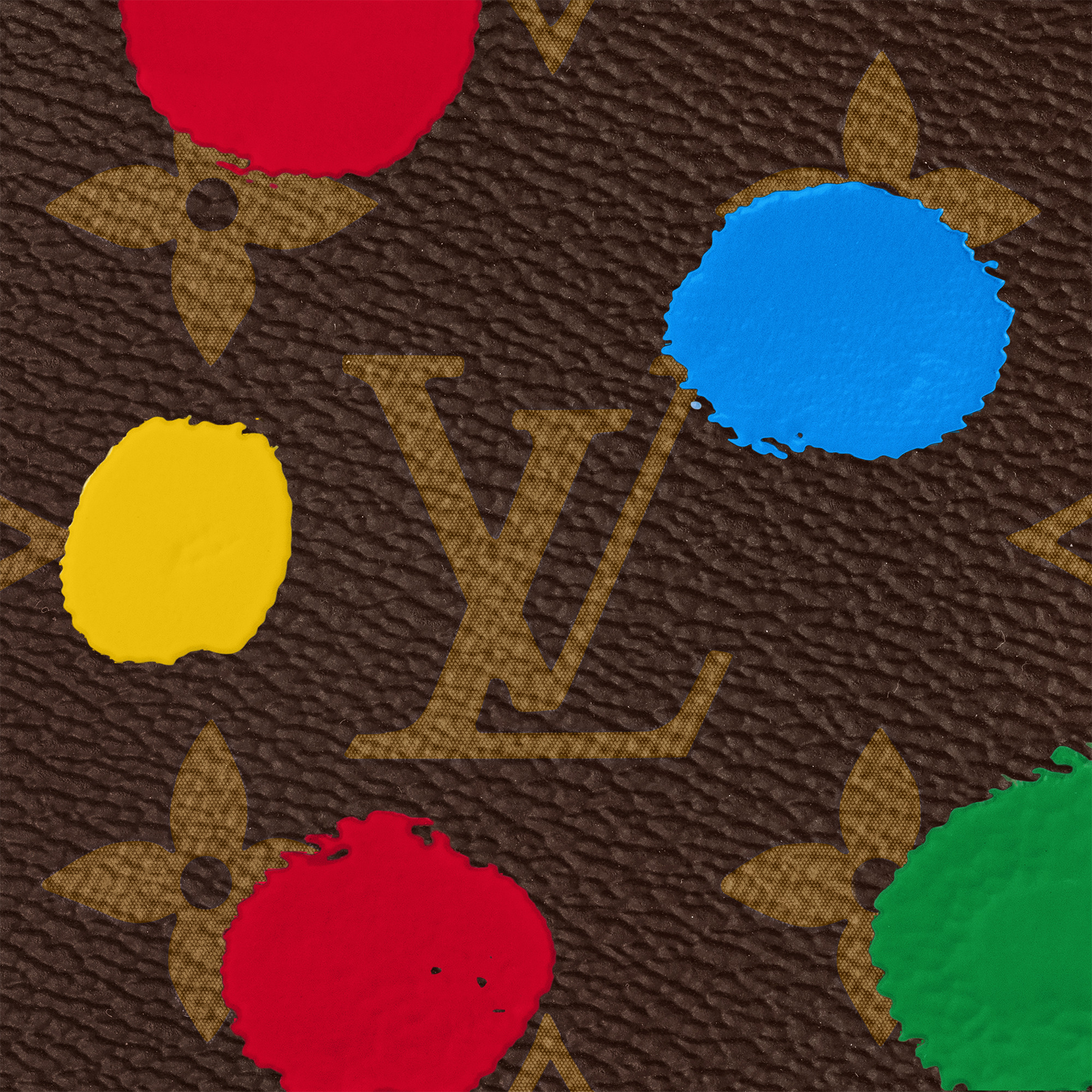 Louis Vuitton Brown, Pattern Print x YK Monogram Painted Dots Neverfull mm