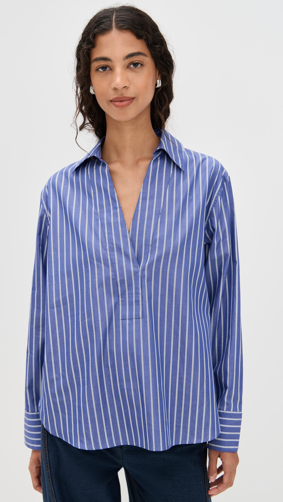 Relaxed Popover Long Sleeve Top - 6