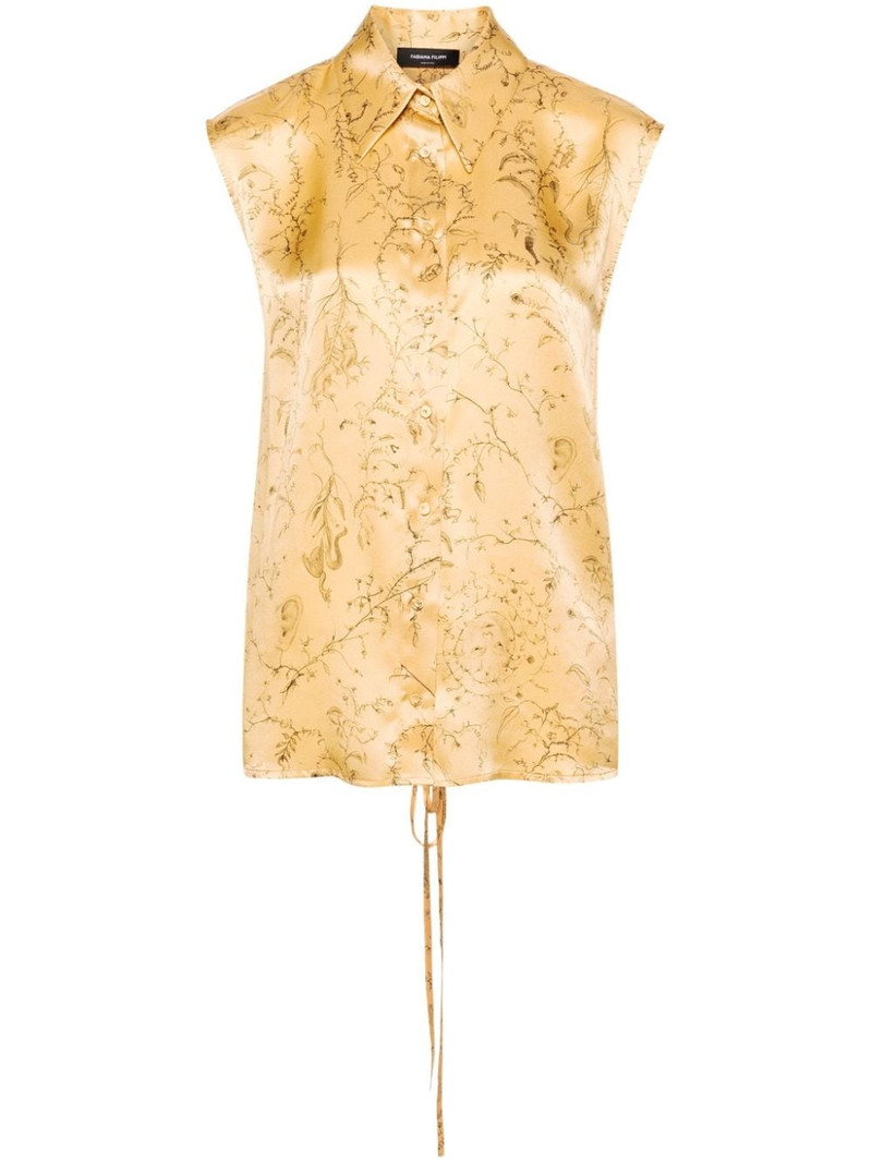 floral-print silk top 1