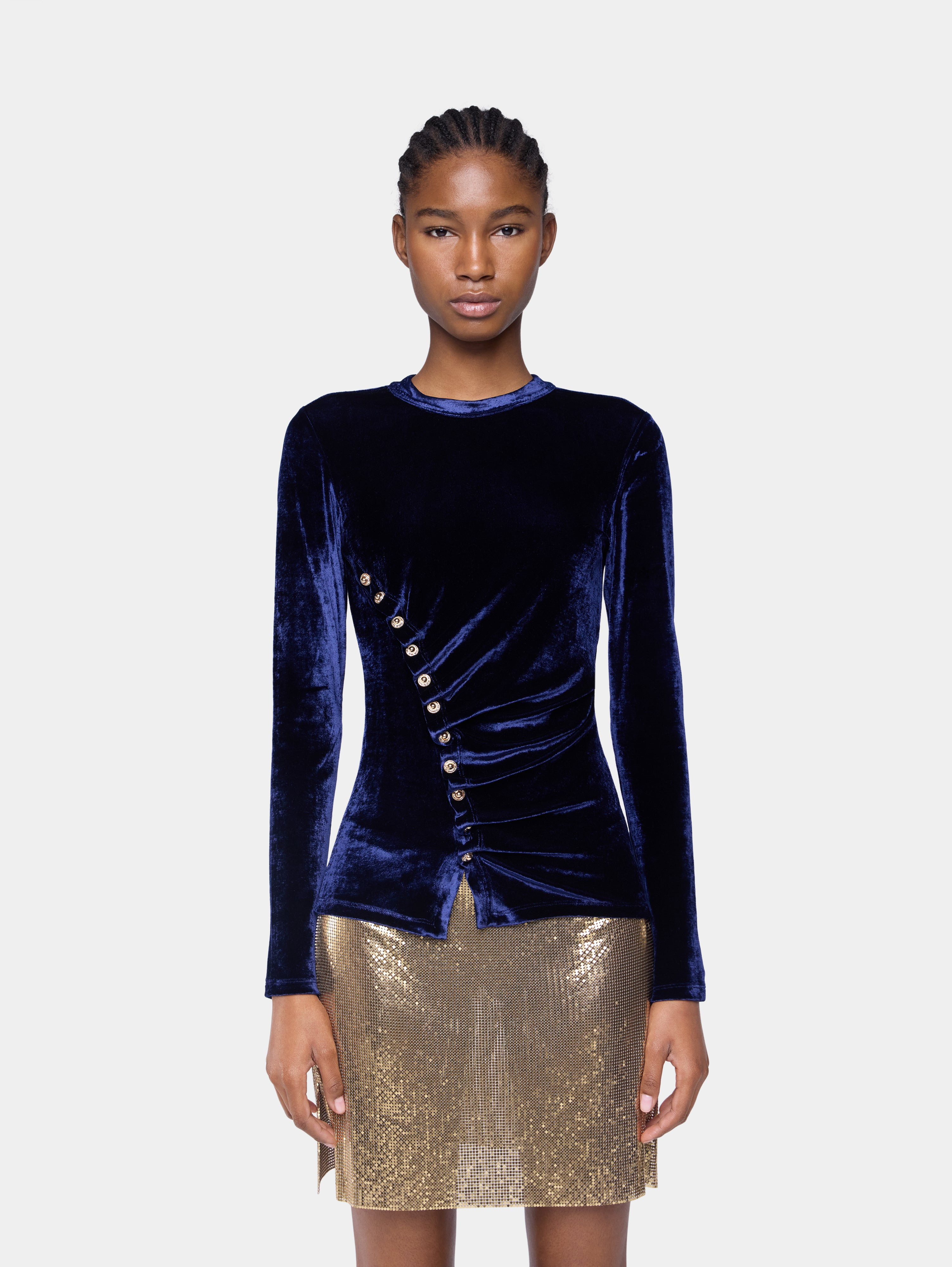 DRAPED TOP IN VELVET - 2