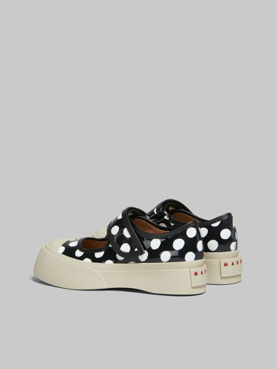 Marni BLACK AND WHITE POLKA-DOT PATENT LEATHER PABLO MARY JANE SNEAKER outlook