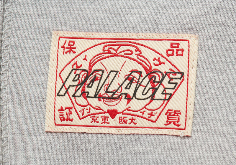 PALACE EVISU ZIP HOOD GREY MARL 5
