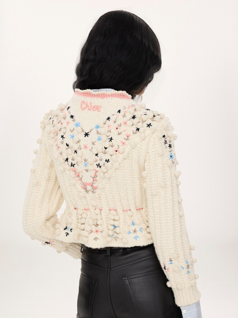 CROPPED FITTED CARDIGAN IN A WOOL KNIT 4