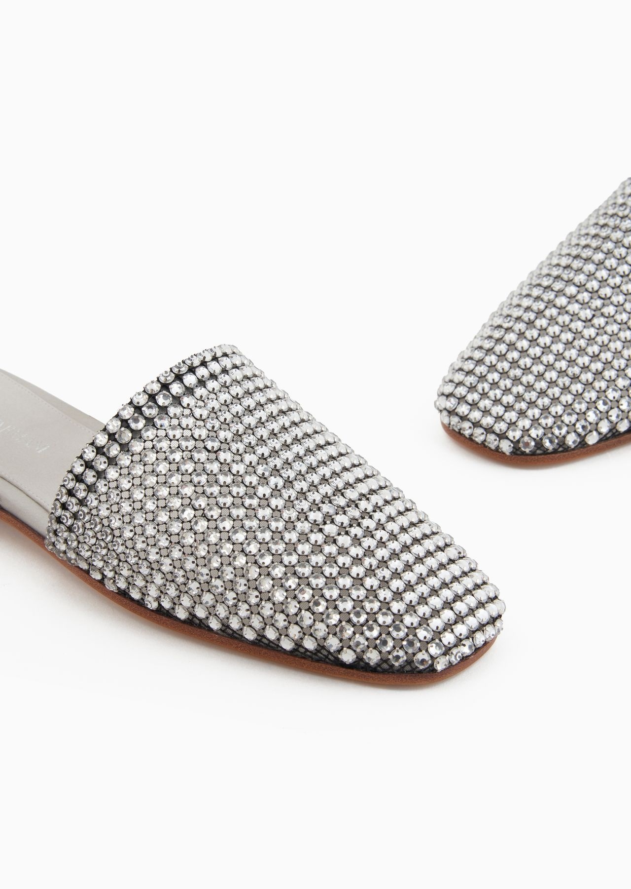 Mesh mules with rhinestones - 5