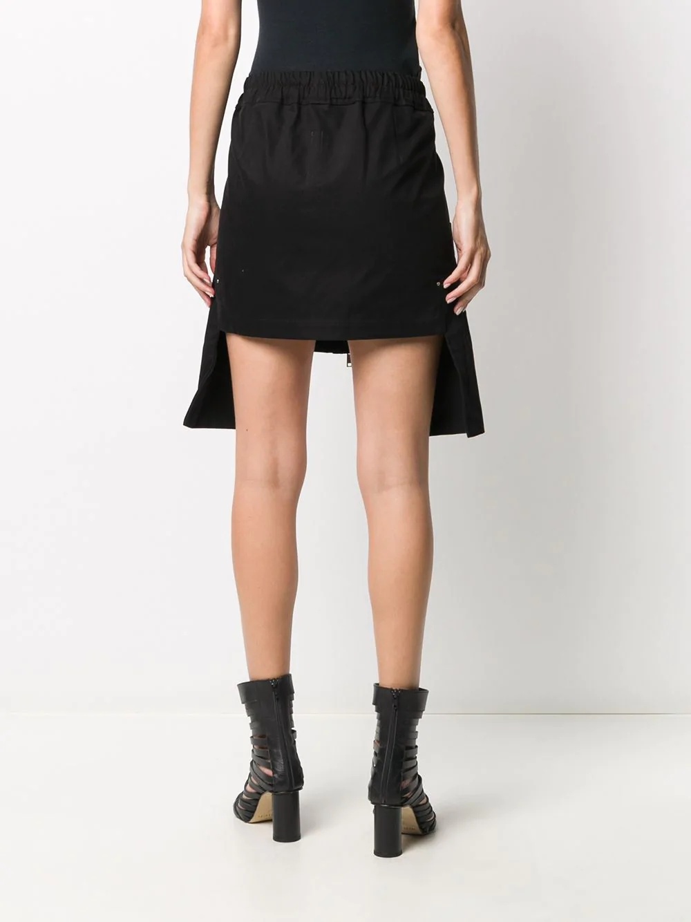 asymmetric drawstring-waist skirt - 4