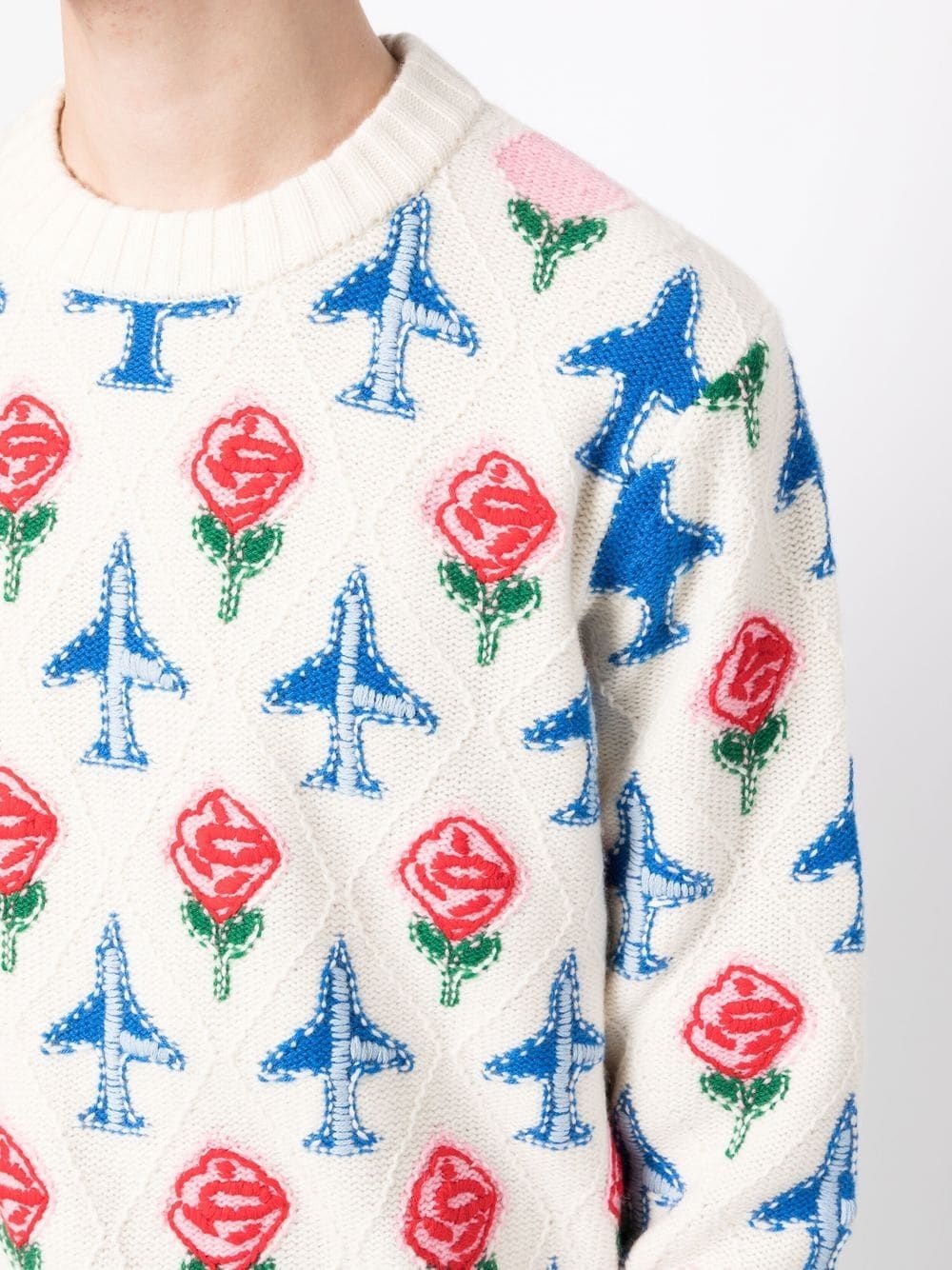 intarsia-knit crew neck jumper - 5
