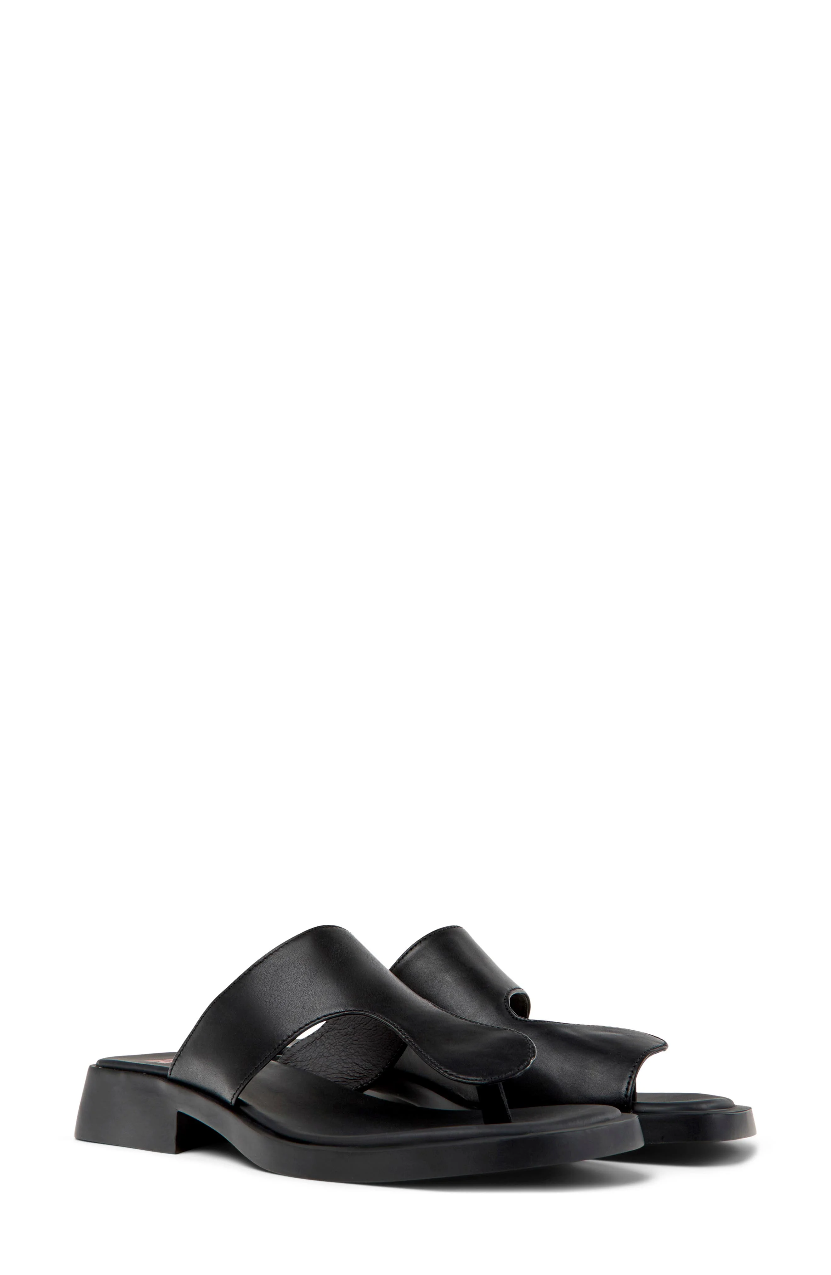 Camper Dana Mismatched Flip Flops in Black - 1