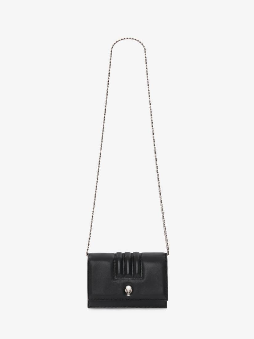 Small Quilted Skull Bag in Black - 5