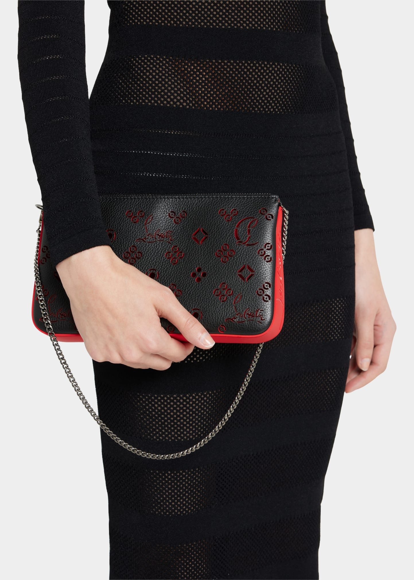 Christian Louboutin Loubila Loubinthesky Perforated Pouch