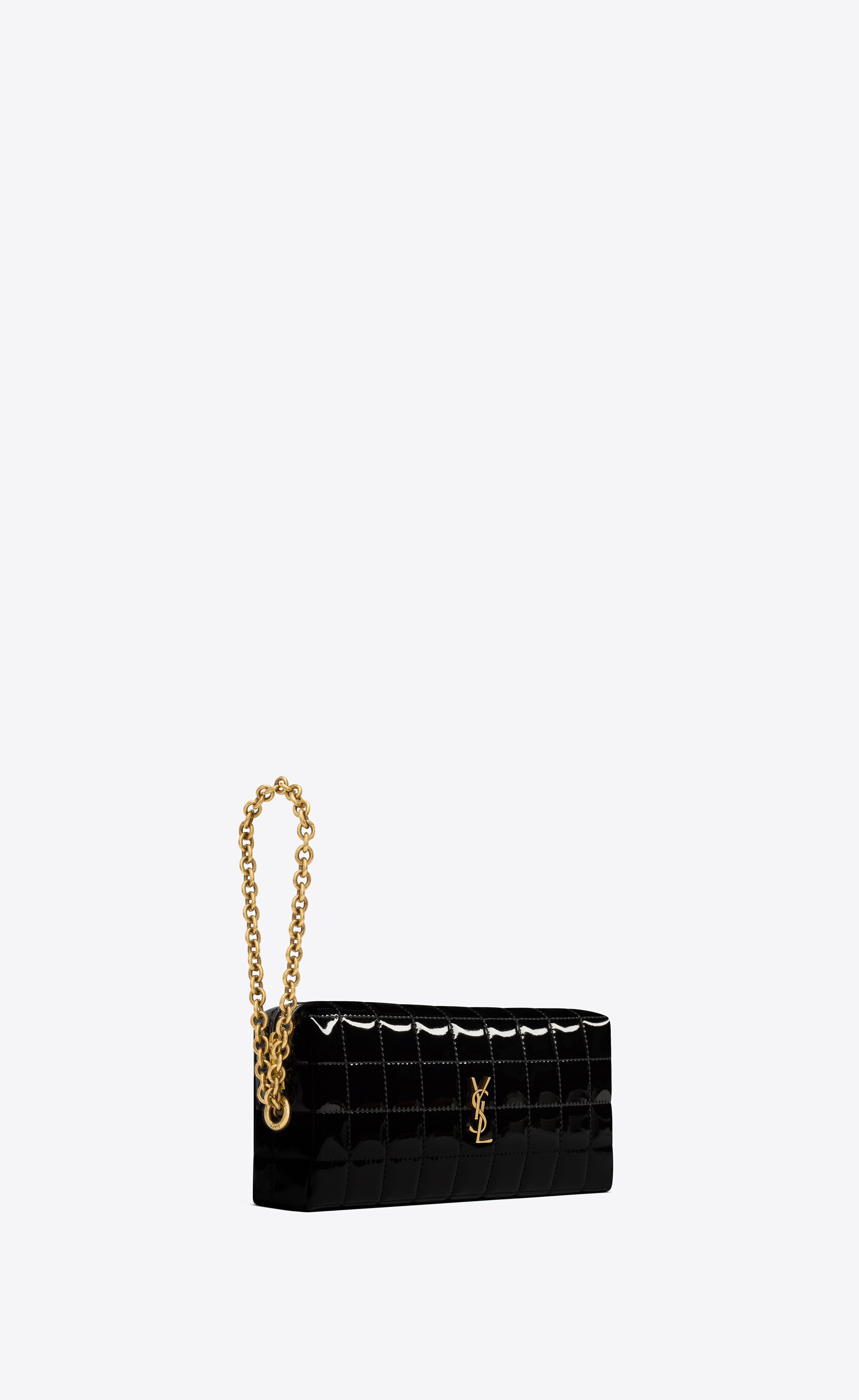 cassandre matelassé carré pouch on chain in shiny canvas - 5