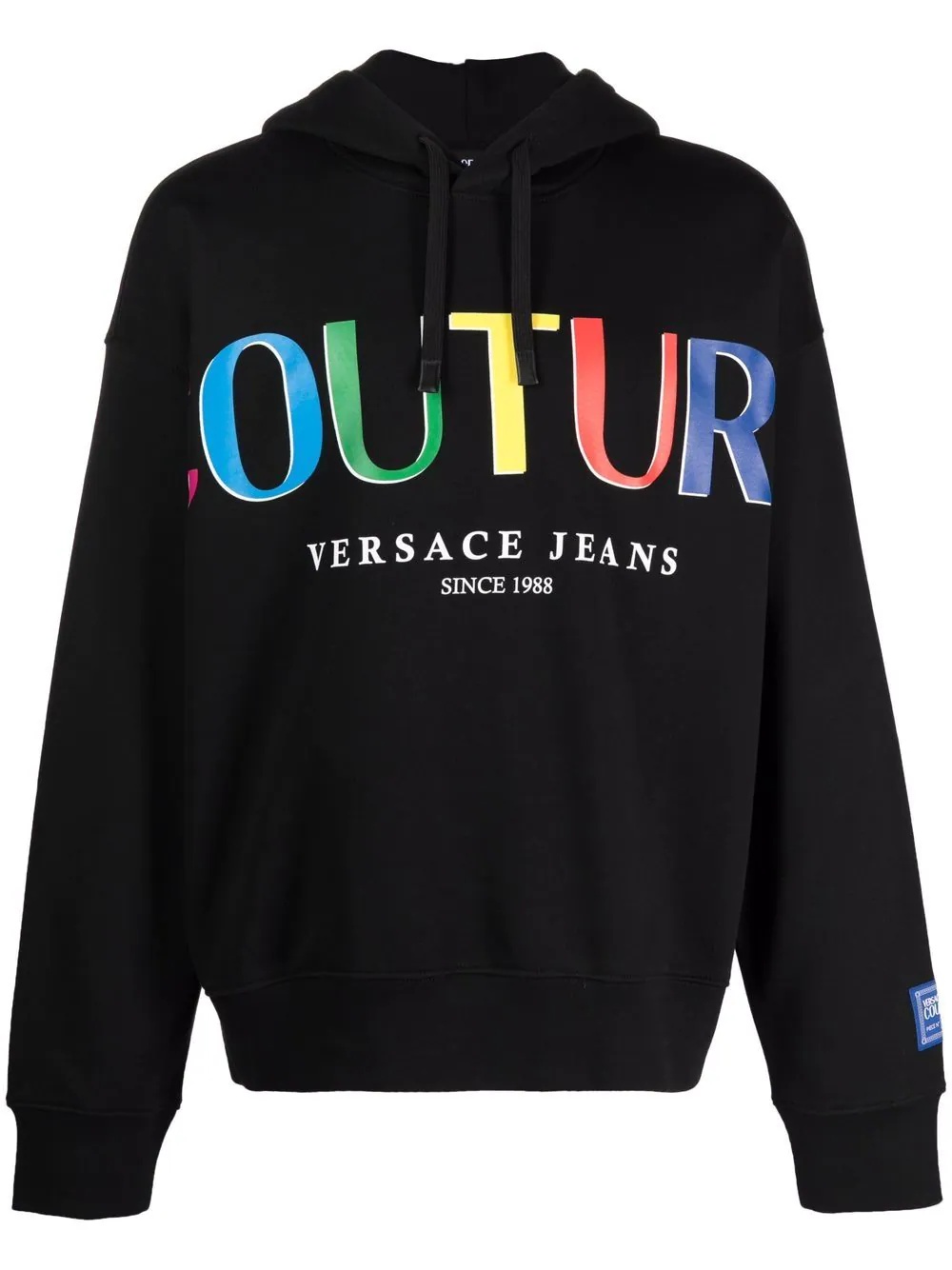 logo-print cotton hoodie - 1