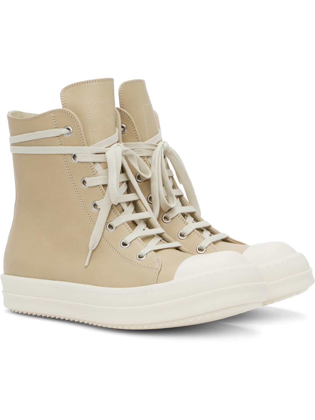 Beige Hollywood Leather Sneakers - 4