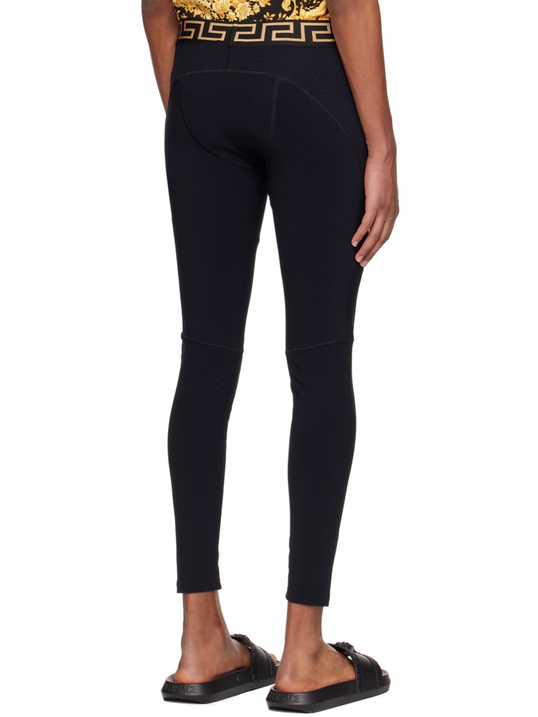 Black Paneled Lounge Pants - 3