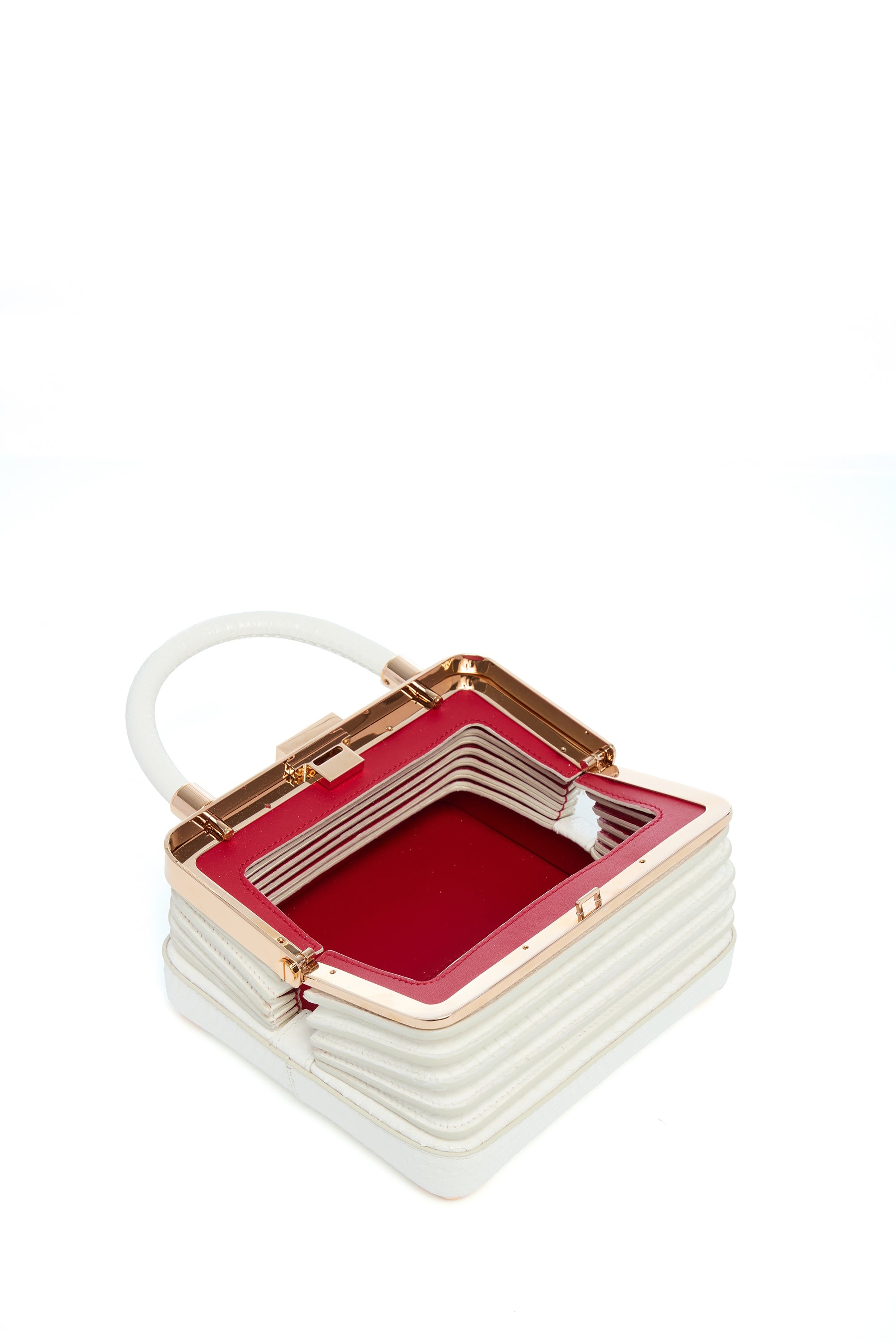 Small Diana Bag in White Snakeskin - 4