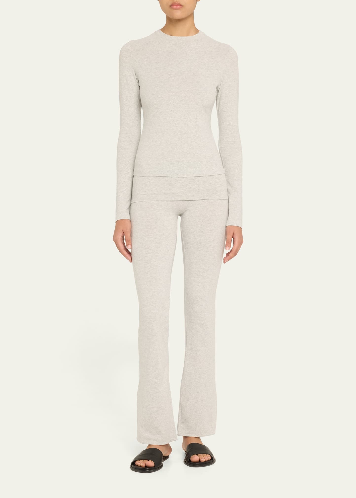 Cotton Jersey Long-Sleeve Crewneck T-Shirt - 2