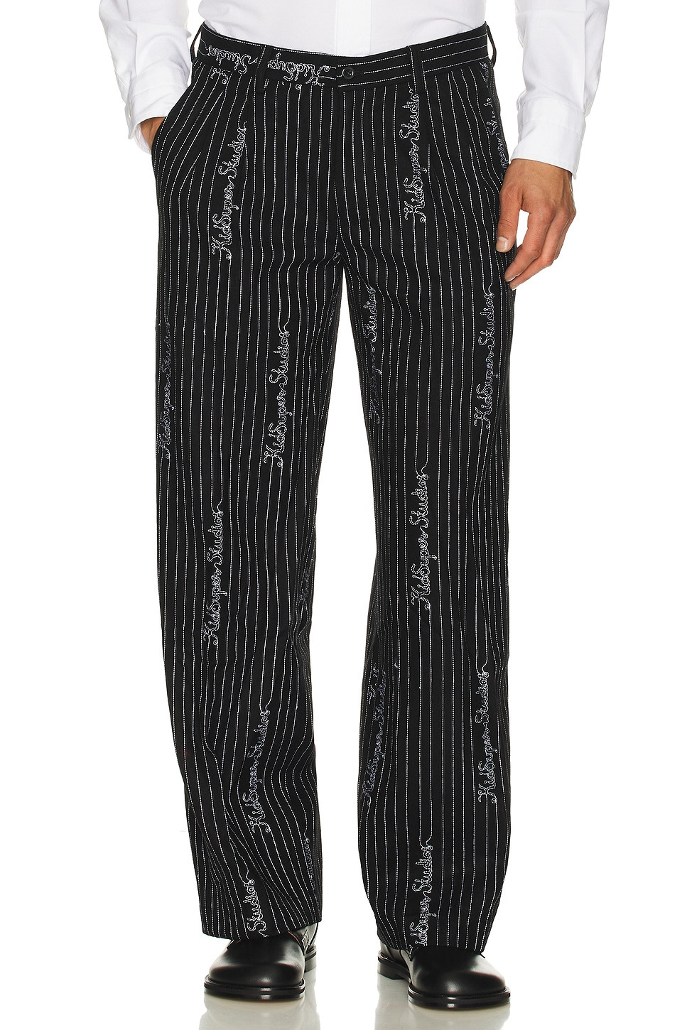 Embroidered Ks Pinstripe Suit Bottom - 4