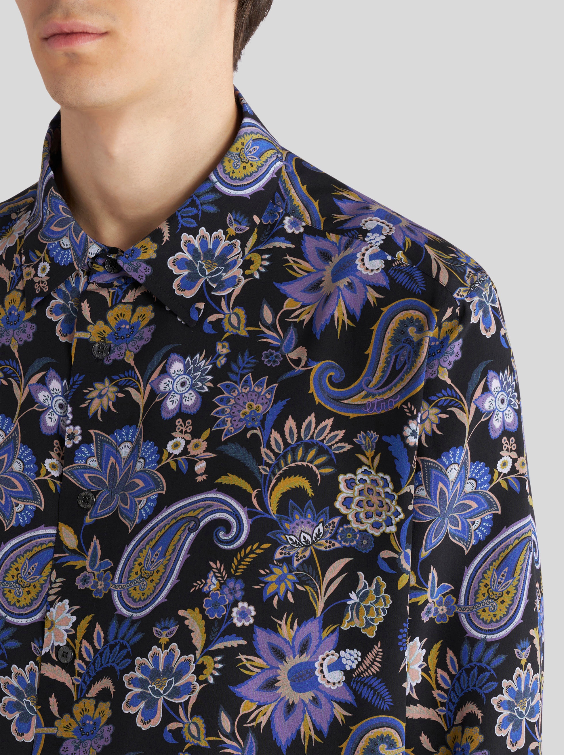 FLORAL PAISLEY SILK SHIRT - 3