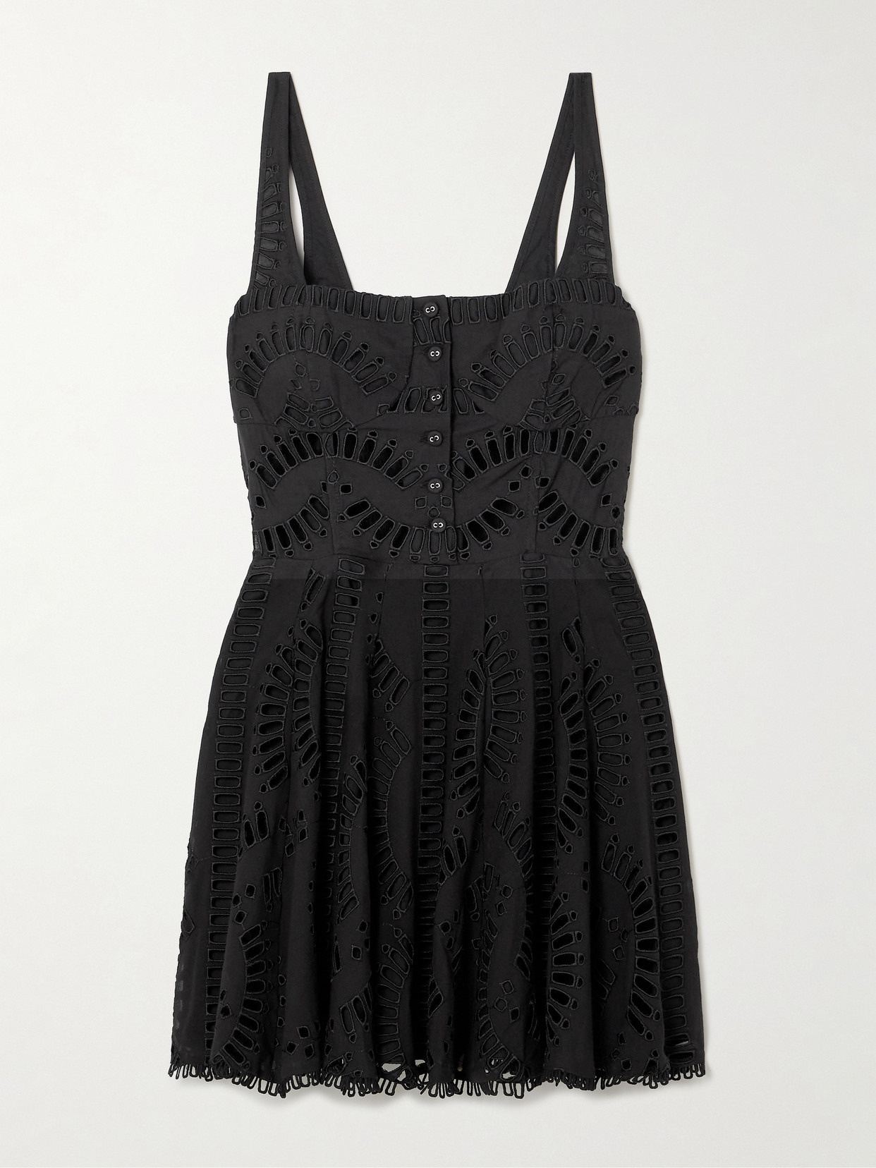 Ricka Scalloped Broderie Anglaise Cotton-blend Mini Dress - 1