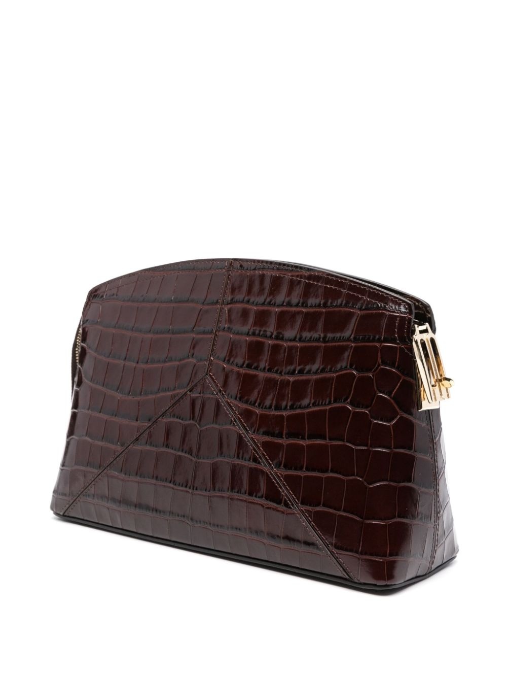 croc-embossed clutch bag - 3