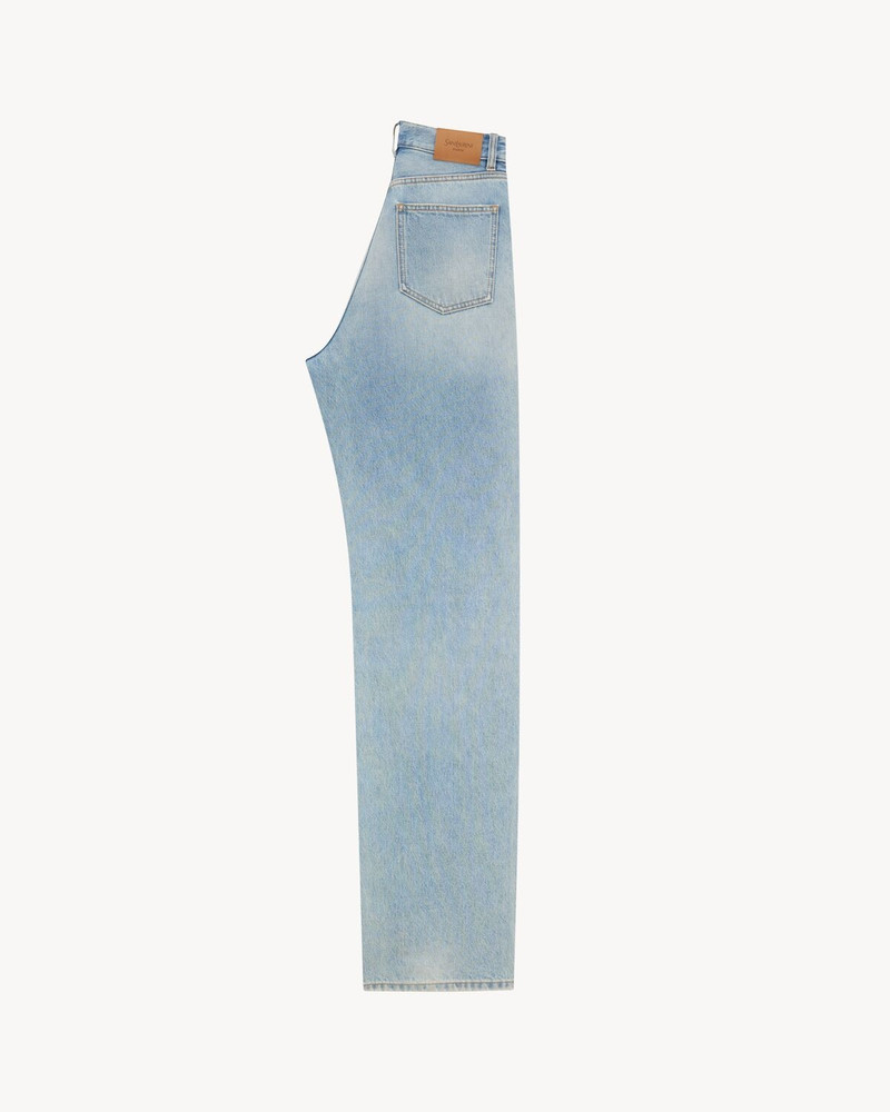 SAINT LAURENT V-WAIST LONG BAGGY JEANS IN MICHIGAN BLUE DENIM outlook