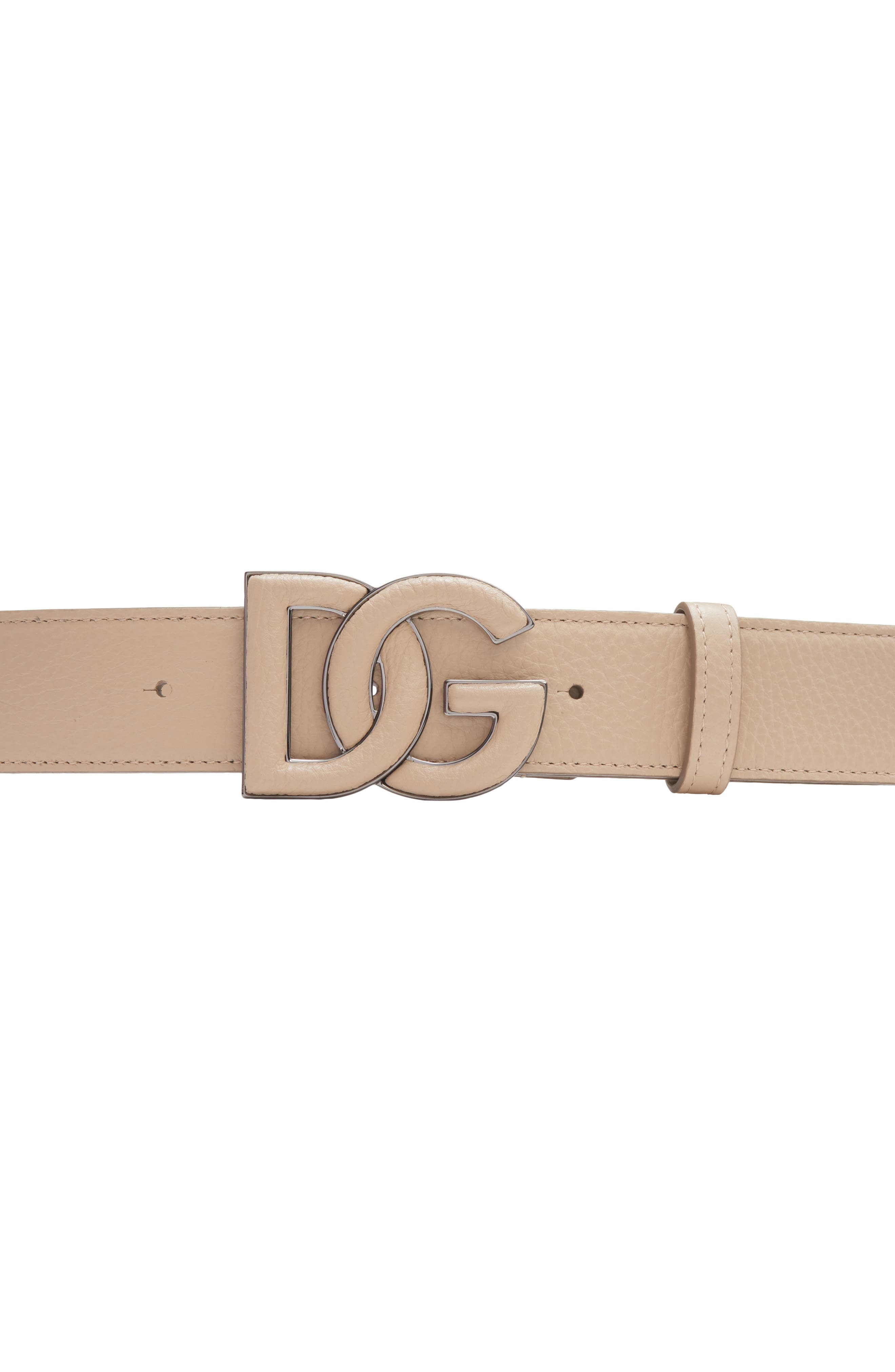 DG Logo Buckle Leather Belt - 2