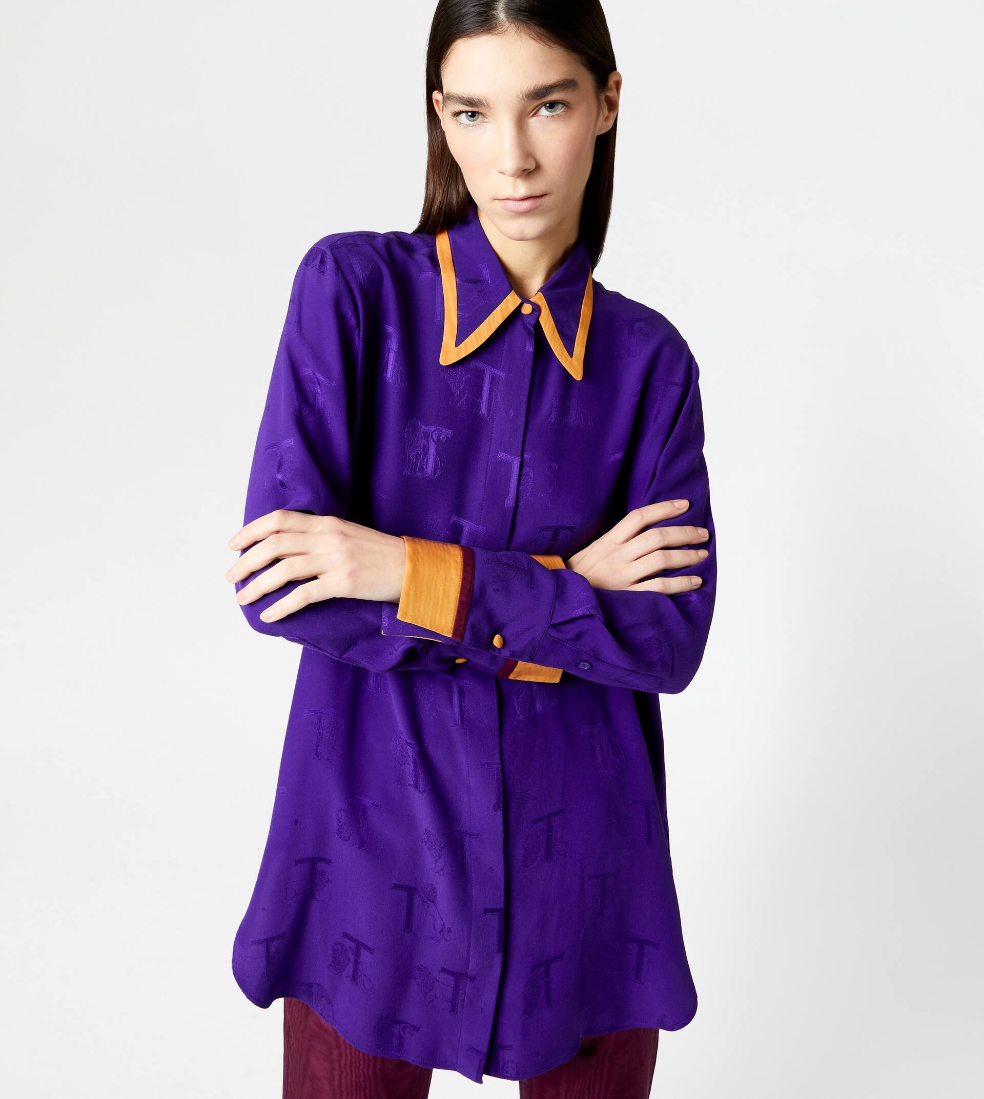 SHIRT IN SILK - VIOLET - 7