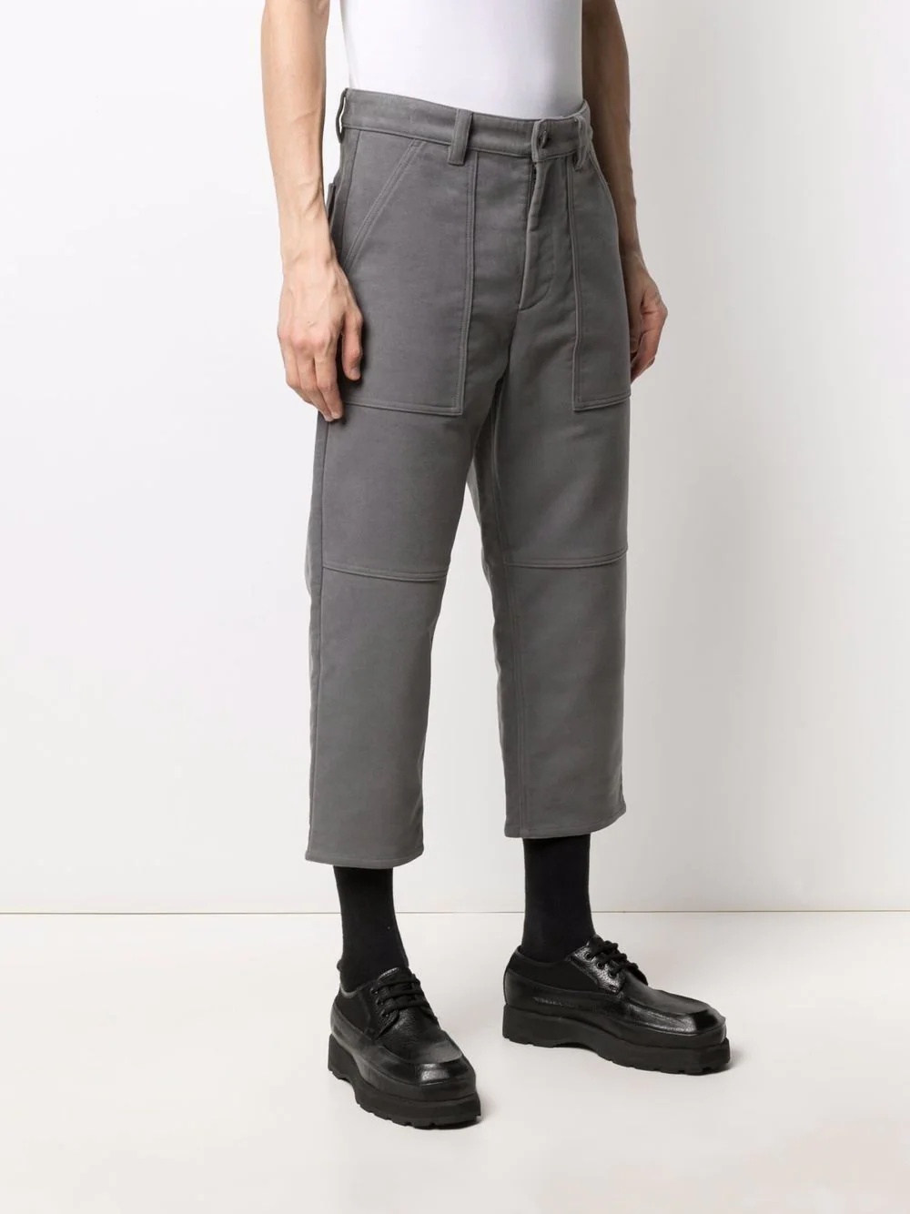 cropped straight-leg trousers - 3