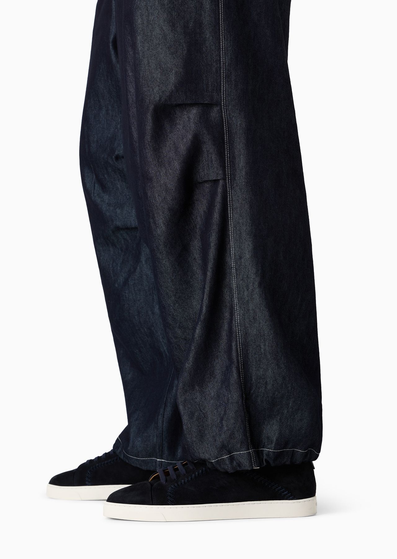 Denim Collection oversized trousers in cotton and silk denim - 6