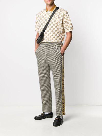 GUCCI GG stripe houndstooth print trousers outlook