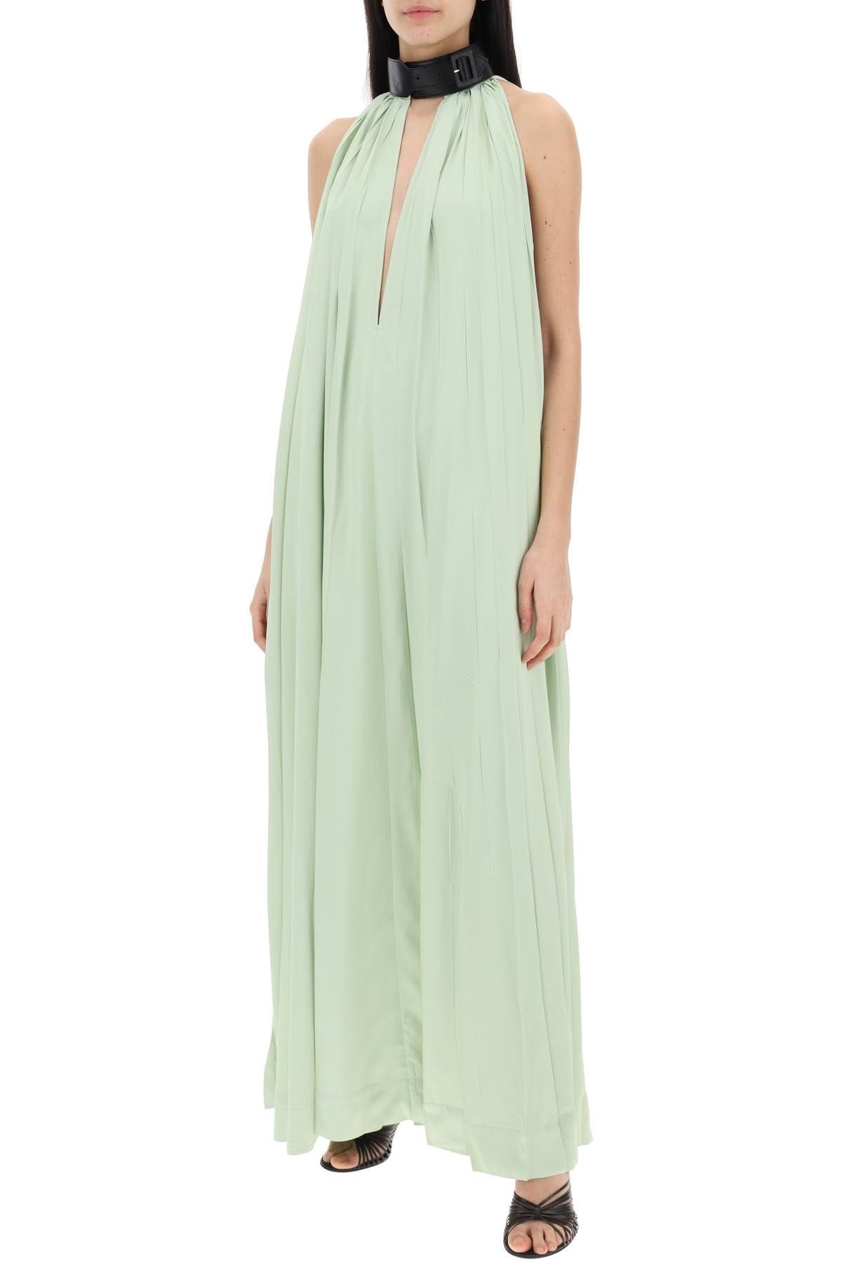 MAXI DRESS WITH LEATHER BUCKLE DETAIL - 2