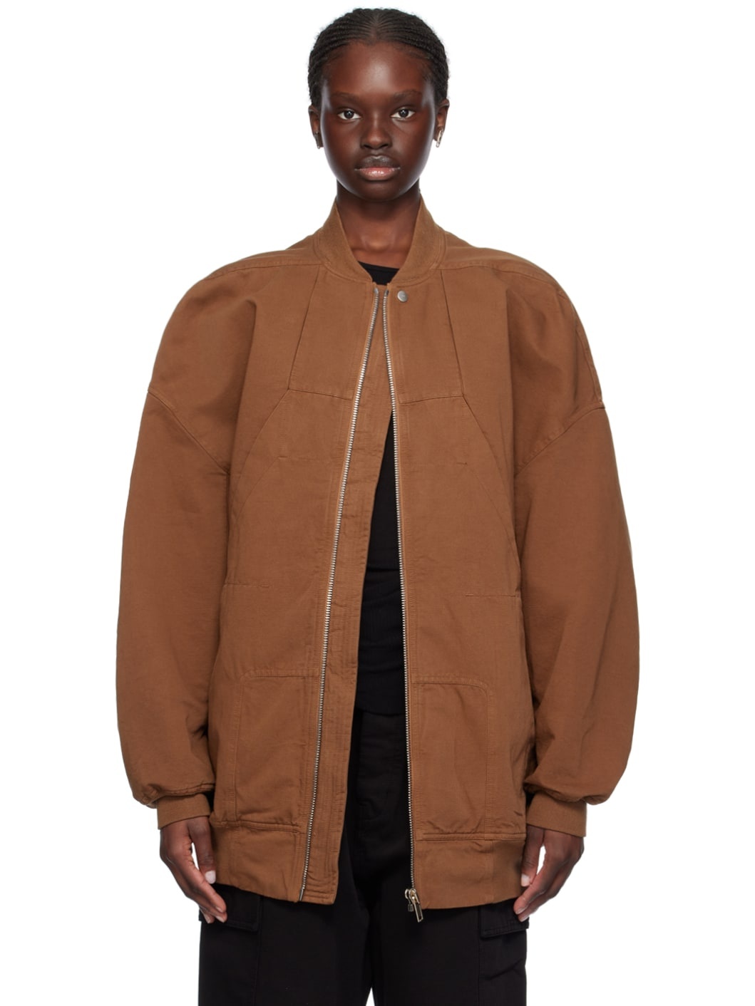 Brown Sphinx Jumbo Bomber Jacket - 1