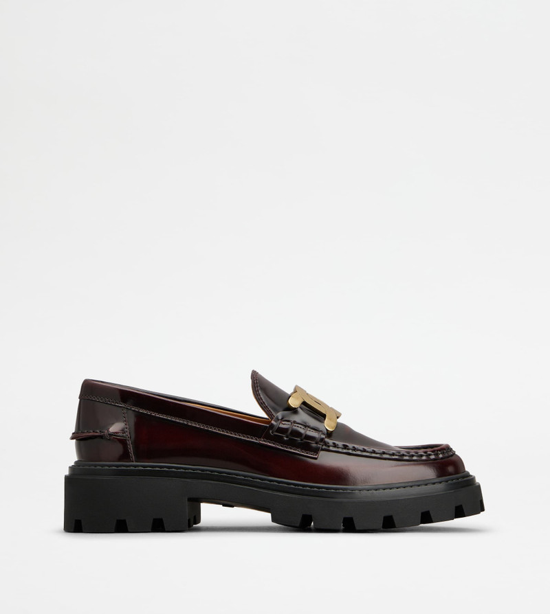 KATE LOAFERS IN LEATHER - BURGUNDY 1