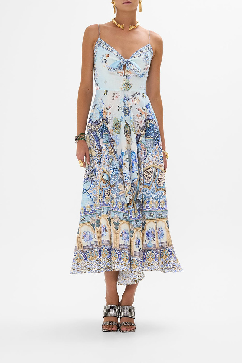 CAMILLA LONG DRESS WITH TIE FRONT outlook