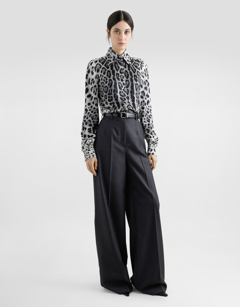 Dolce & Gabbana Leopard-print silk satin shirt outlook