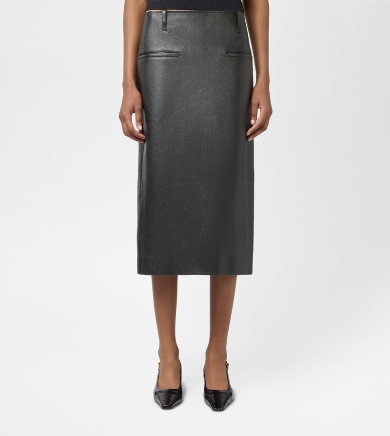 SKIRT IN LEATHER - BLACK 3