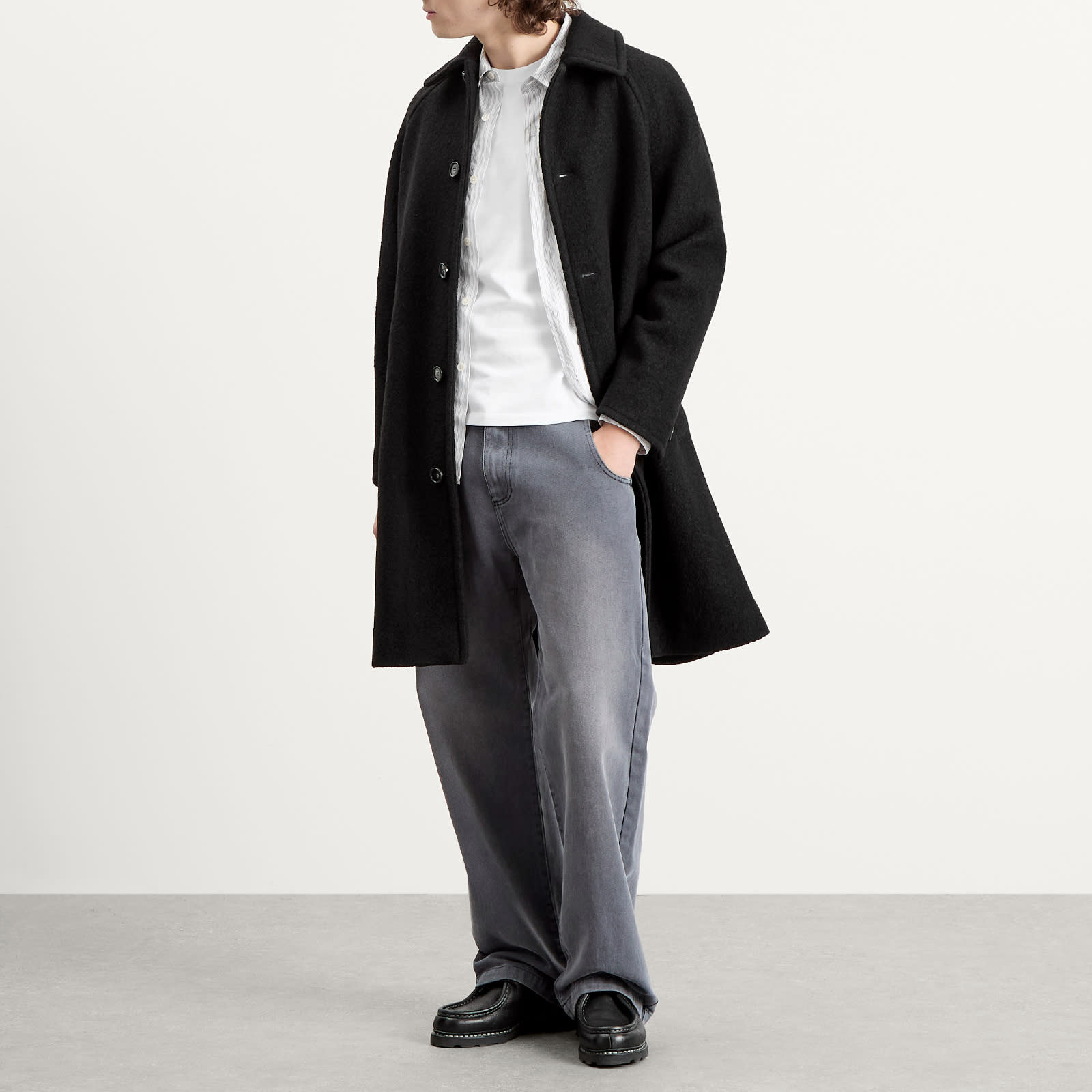 A.P.C. Gaston Felted Wool Overcoat - 4