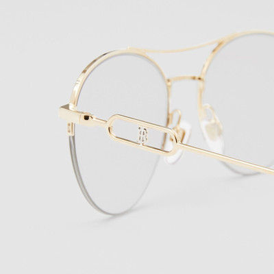 Burberry Monogram Motif Chain-link Detail Blue Light Glasses outlook