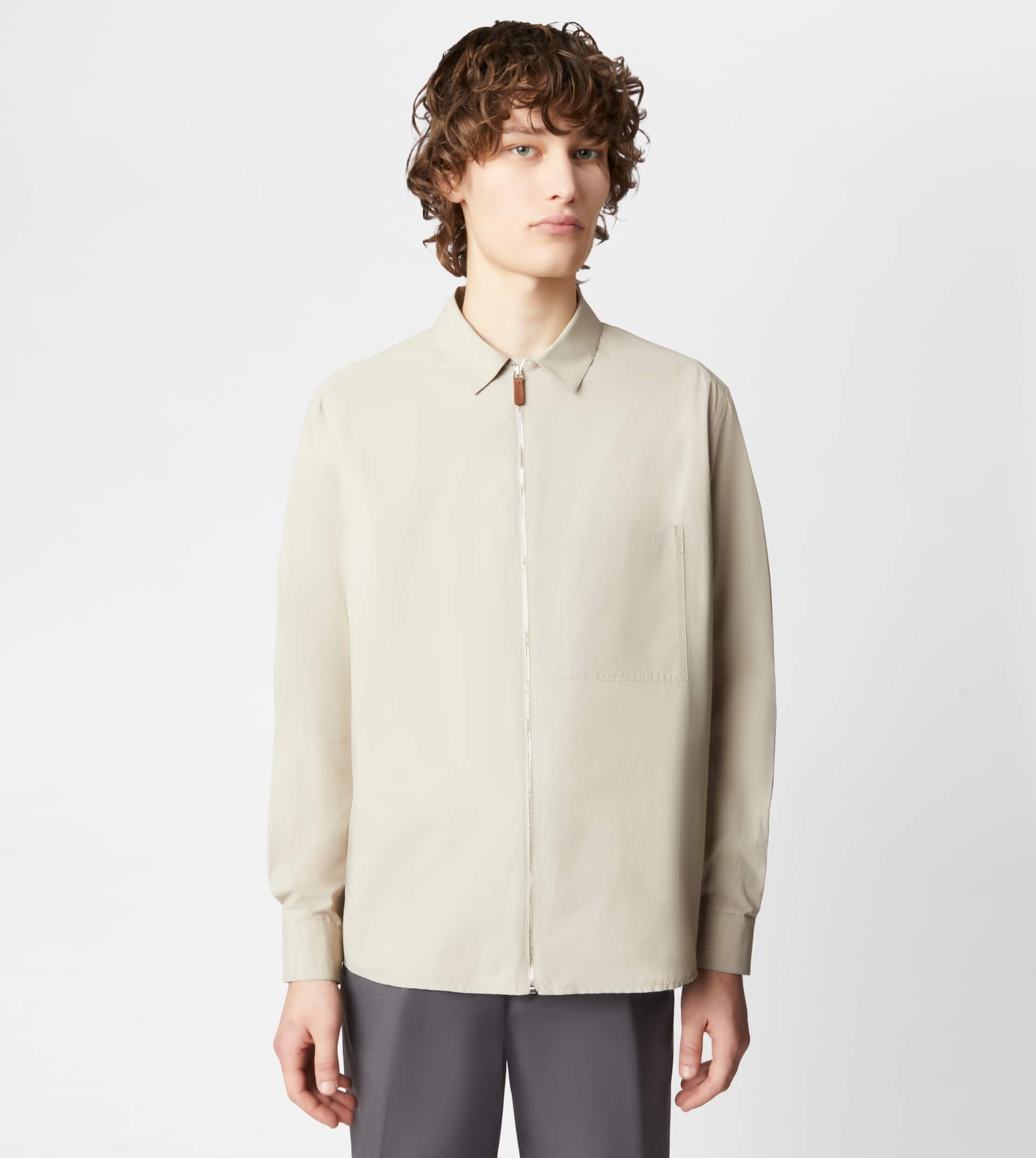 ZIPPED SHIRT JACKET - BEIGE - 7