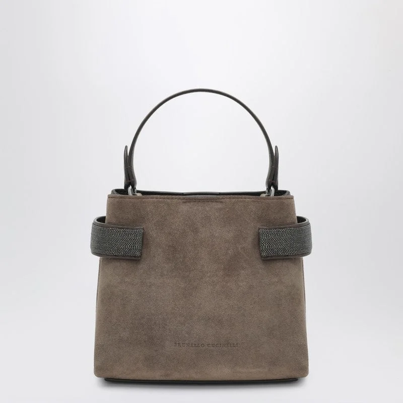 Brunello Cucinelli Top-Handle Essence Small Brown Bag With Precious Bands Women - 1