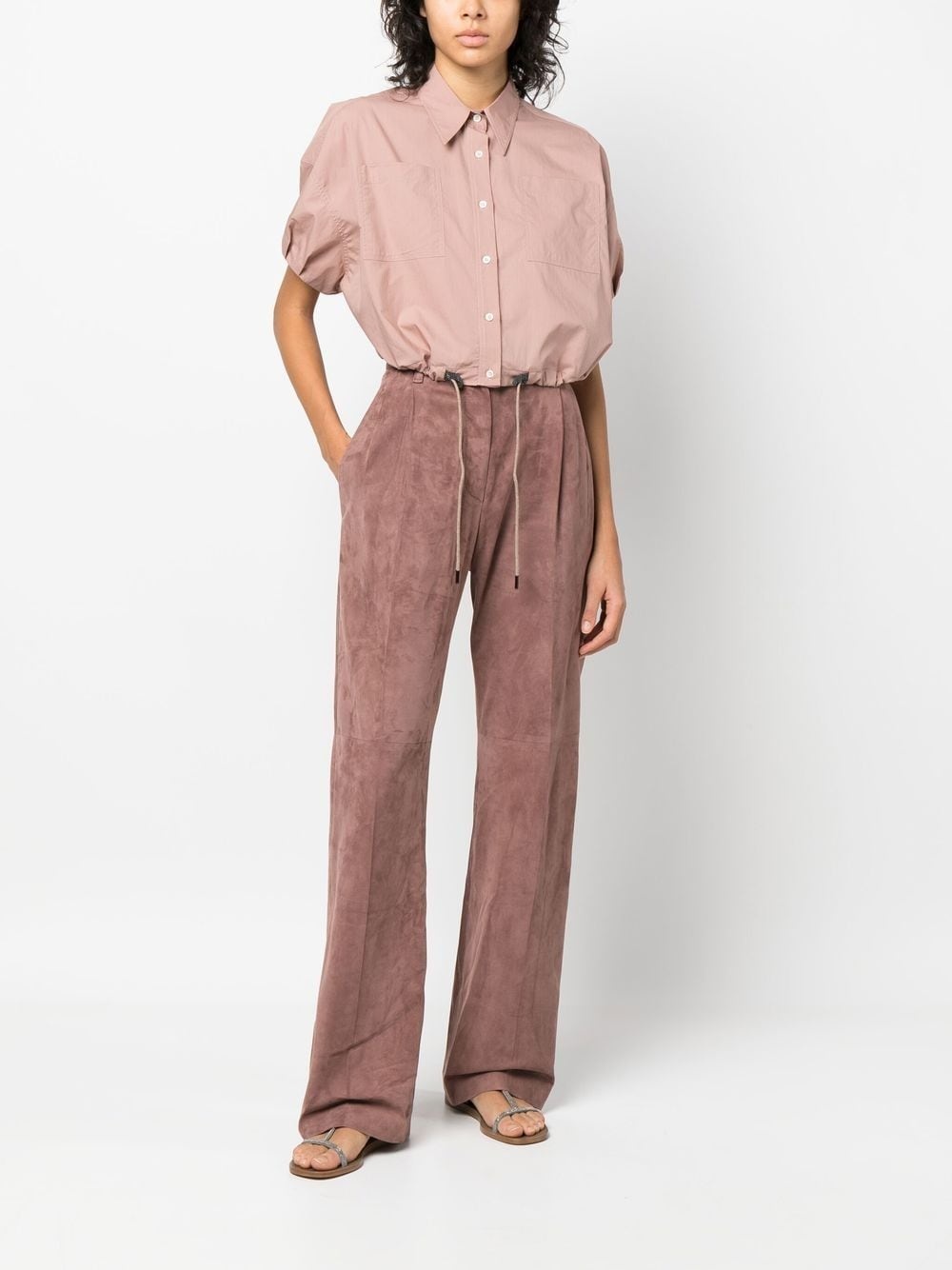 loose leather trousers - 2