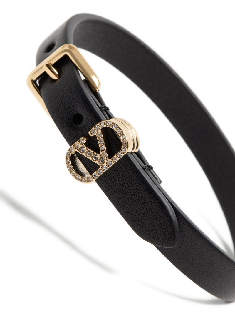 Valentino buckle-embellished leather bracelet outlook
