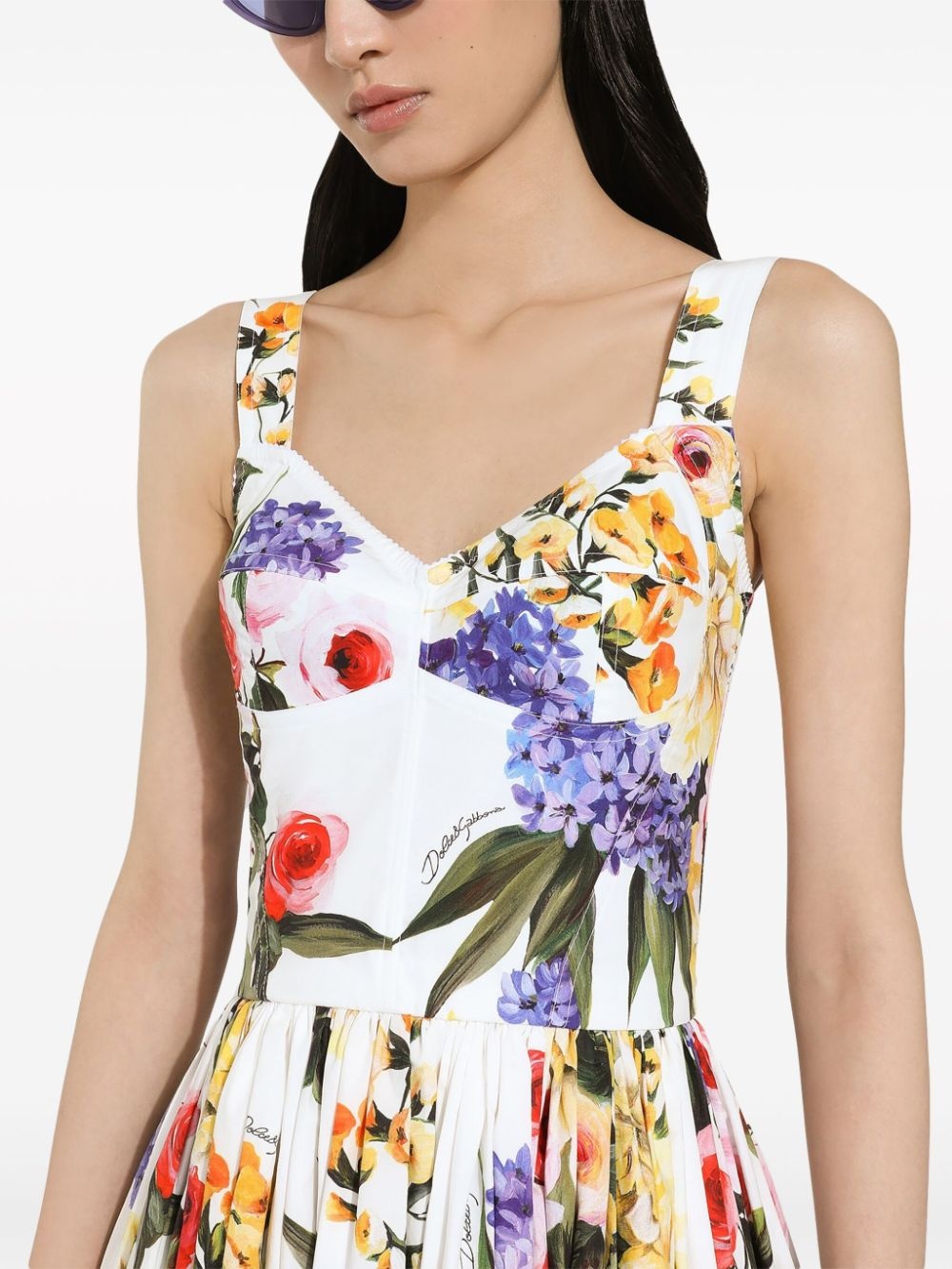 Garden-print bustier minidress - 5