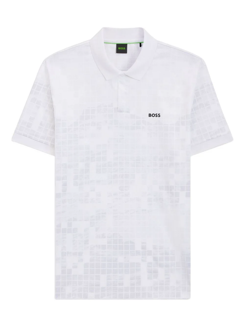 geometric-pattern polo shirt - 1