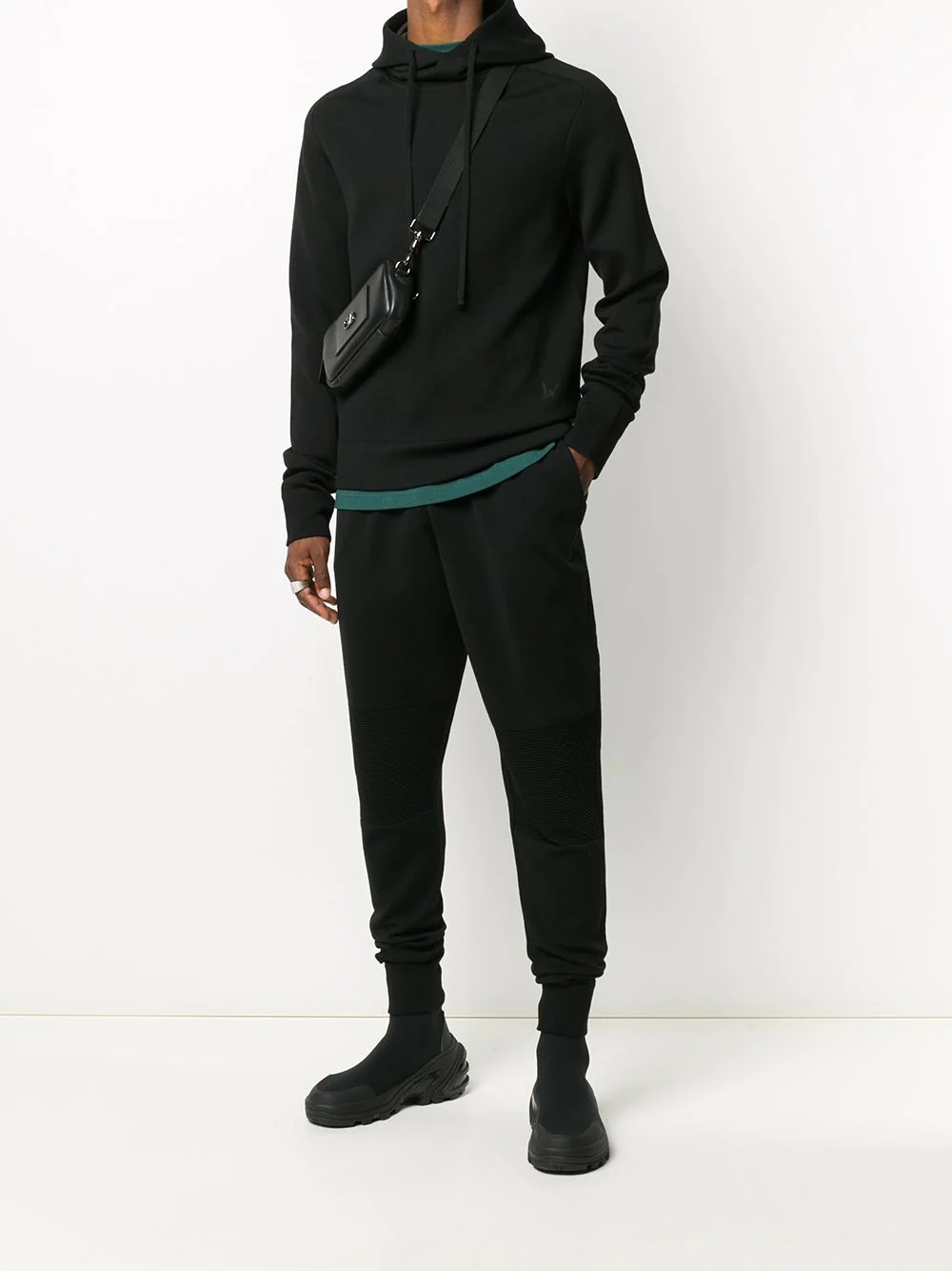 knitted tapered track pants - 2